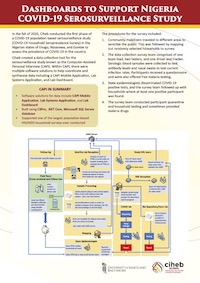 A screenshot of the CAPI-Sero Survey technical brief, a document with text, a red title at the top, and an image at the bottom of a flowchart.