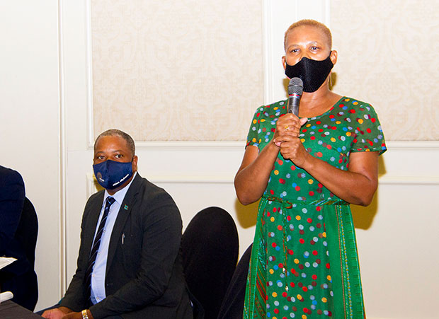 Woman speaking at conference